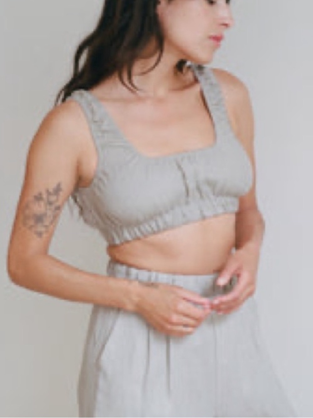 OZMA Sophie Top in Fog Grey - L